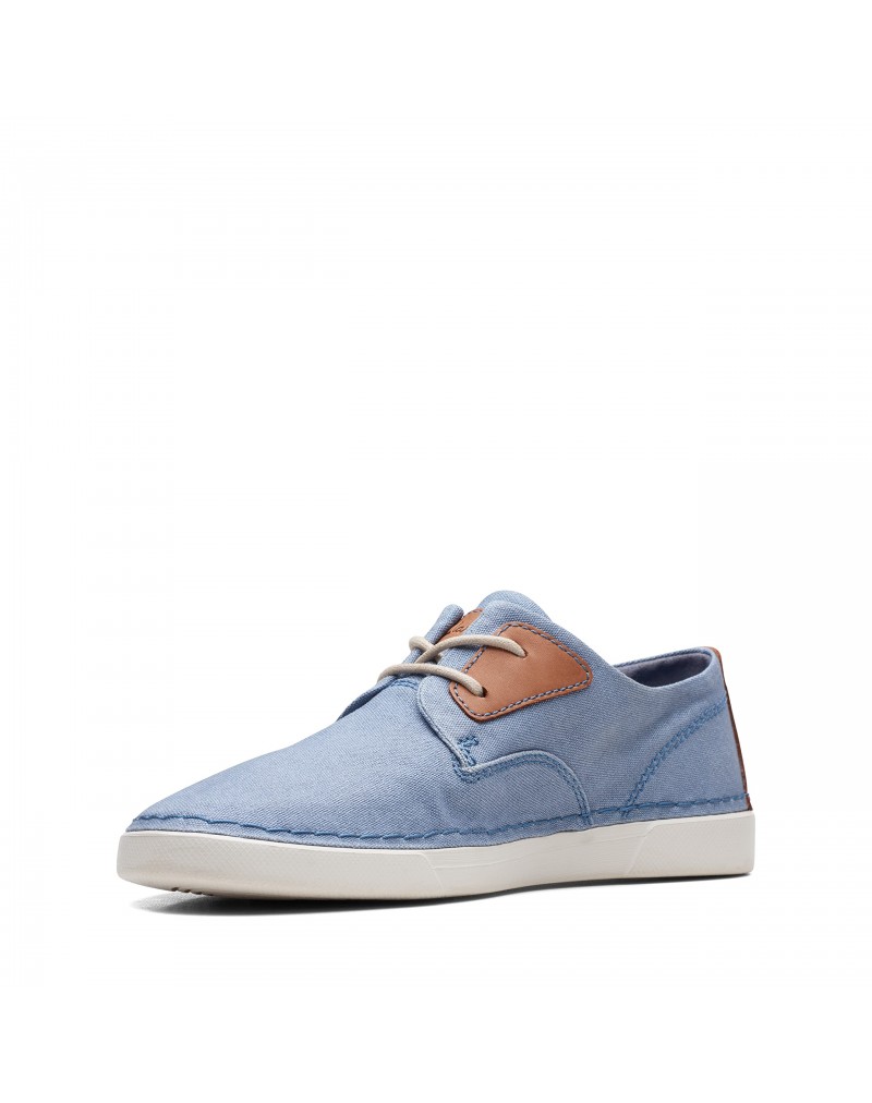 Men's Blue Textile Sneakers