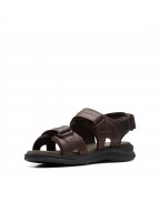 Men's Dark Brown Leather Flat Sandals