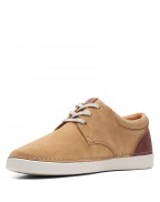 Men's Dark Sand Suede Strap Sneakers