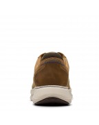 Men's Dark Tan Leather Flat Toe Sneakers