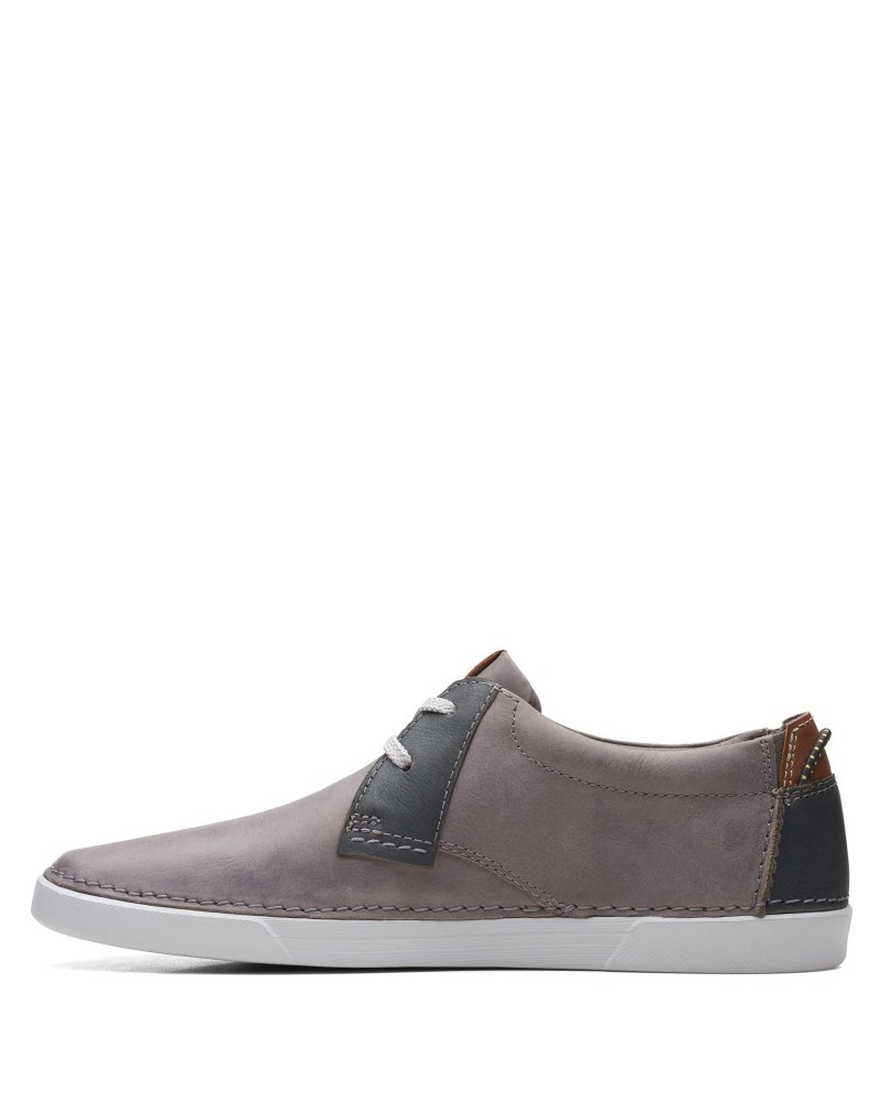 Men's Grey Leather Sneakers