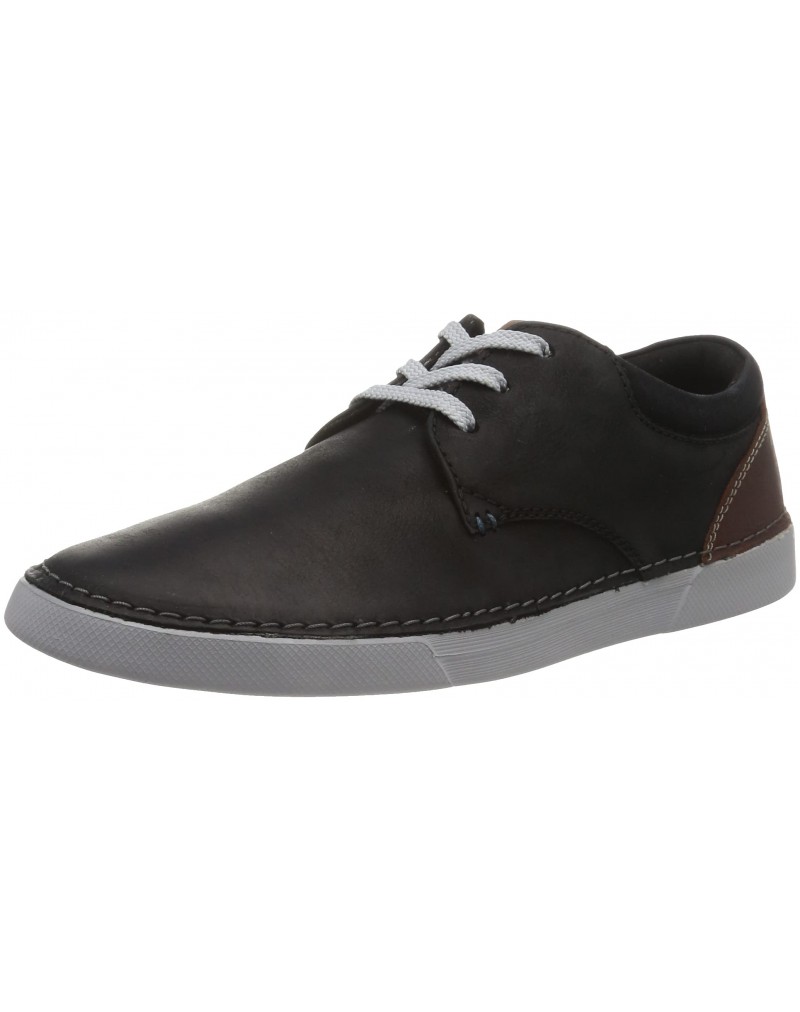 Men's Low-Top Black Leather Sneakers