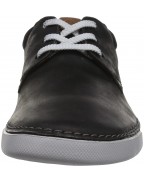 Men's Low-Top Black Leather Sneakers